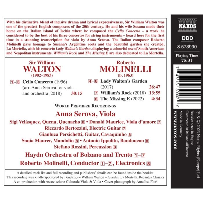 Walton: Cello Concerto; Molinelli: Viola Concerto - slide-1