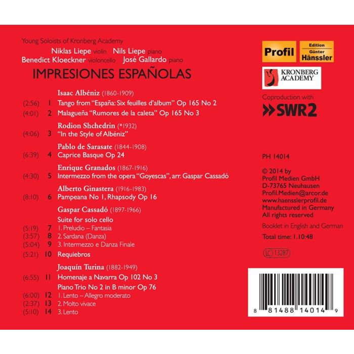 Impresiones españolas - Albéniz ,Shchedrin, Sarasate, Granados, Ginastera, Cassadó, Turina - slide-1