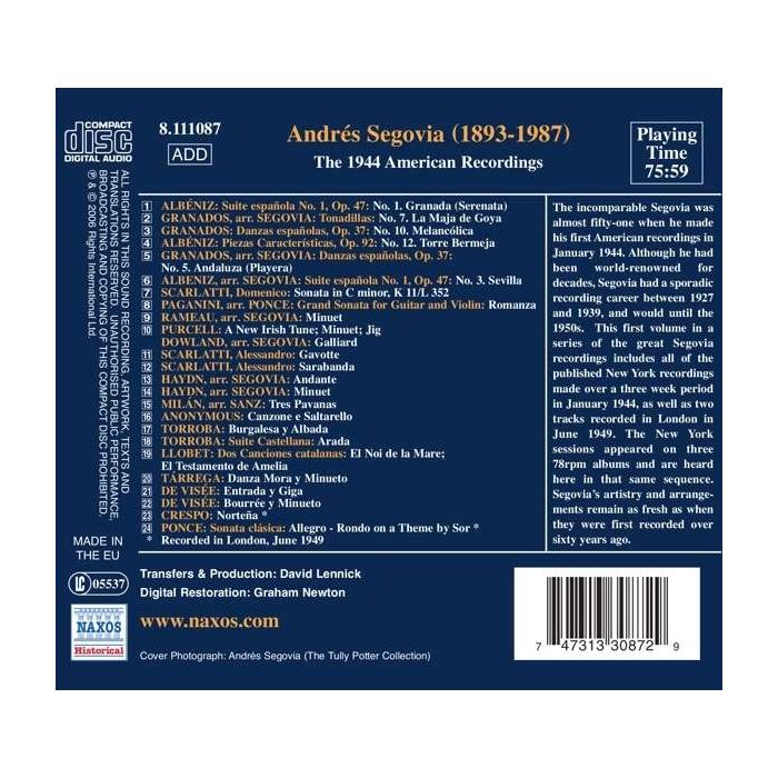 Andrés Segovia - The 1944 American Recordings - slide-1