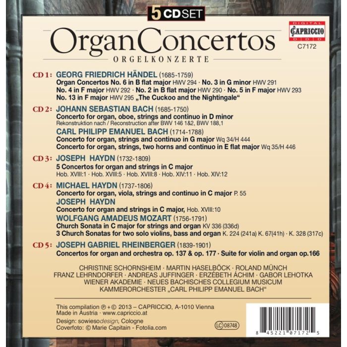 Organ Concertos - Händel, J.S. Bach, C.P.E. Bach, Joseph & Michael Haydn, Mozart, Rheinberger - slide-1