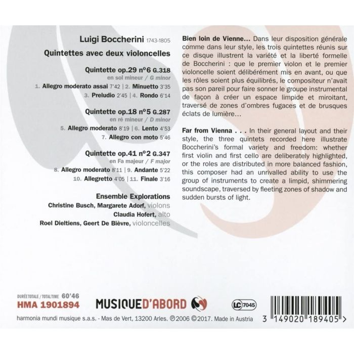 Boccherini: Quintettes avec 2 violoncelles - slide-1