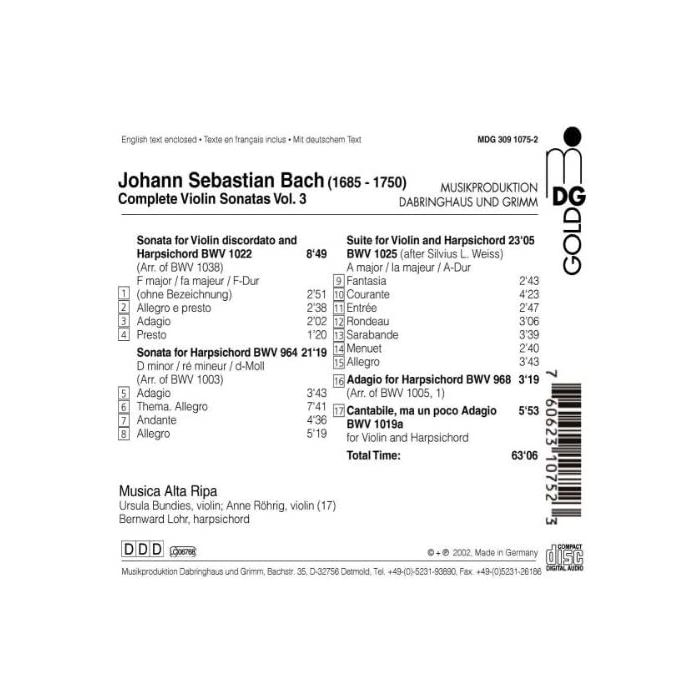 Bach: Complete Violin Sonatas vol. 3 - slide-1