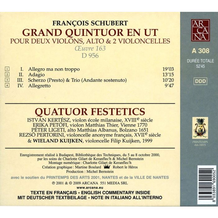 Schubert: Grand Quintuor en ut pour deux violons, alto et 2 violoncelles - slide-1