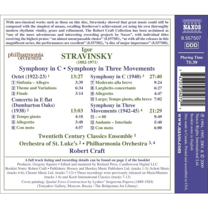 Stravinsky: Symphony in C Symphony in Three Movements Octet for Winds Dumbarton Oaks - slide-1
