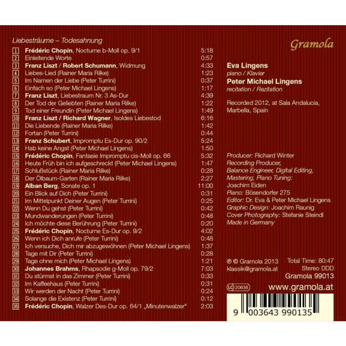 Chopin, Liszt, Schubert, Berg, Brahms, Rilke: Liebesträume - slide-1