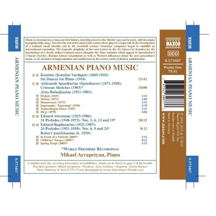 Armenian Piano Music – Komitas; Spendiarian; Babadjanian; Abramian; Bagdasarian; Amirkhanian - slide-1