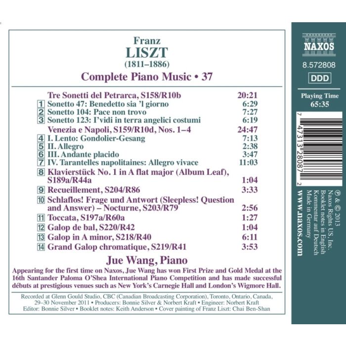Liszt: Complete Piano Music Vol. 37 - Tre Sonetti del Petrarca, Venezia e Napoli - slide-1