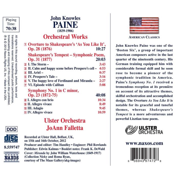 Knowles Paine: Symphony No. 1, Tempest, As You Like It Overture - slide-1