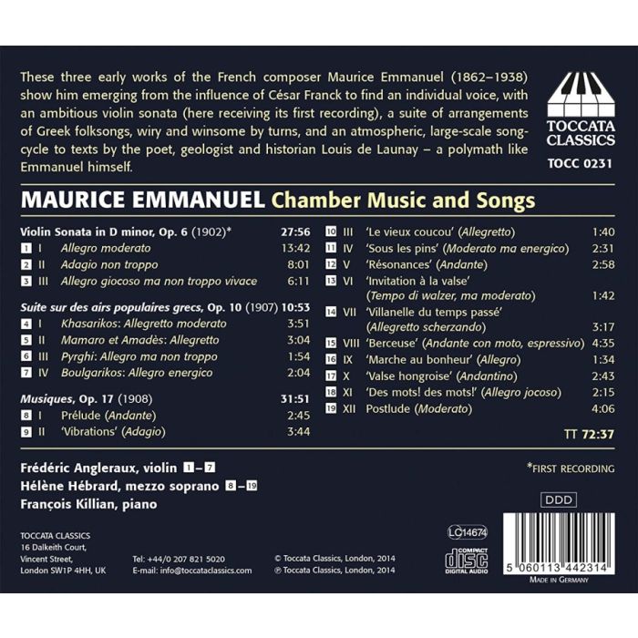 Emmanuel: Chamber Music and Songs - slide-1