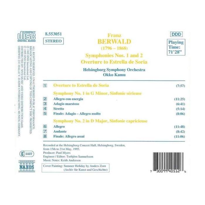 Berwald: Symphonies nos. 1 & 2 - slide-1