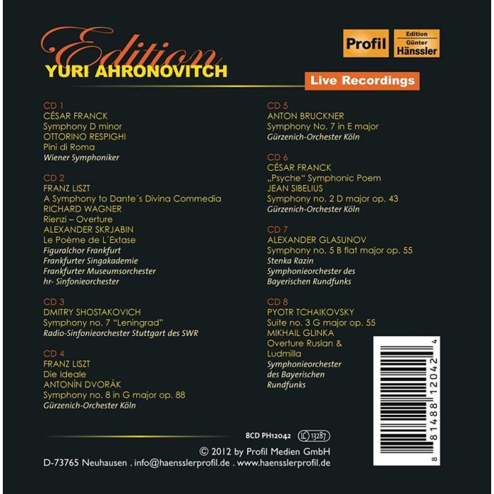 Yuri Ahronovitch Edition - Szostakowicz, Franck, Sibelius, Dvorak, Respighi, Bruckner, Liszt, Wagner, Scriabin, ... - slide-1