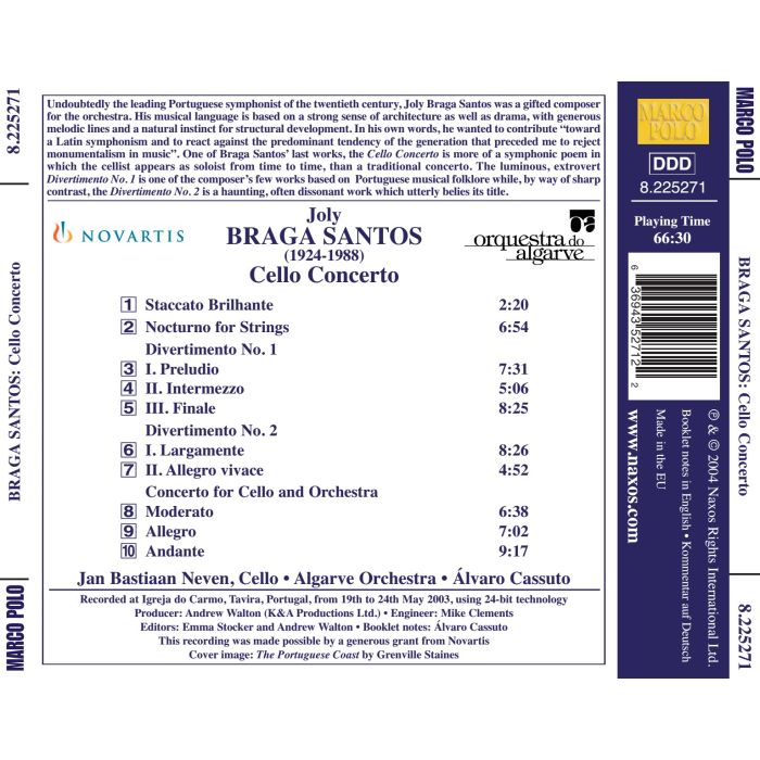 BRAGA SANTOS: Cello concerto, Divertimentos Nos. 1 and 2 - slide-1