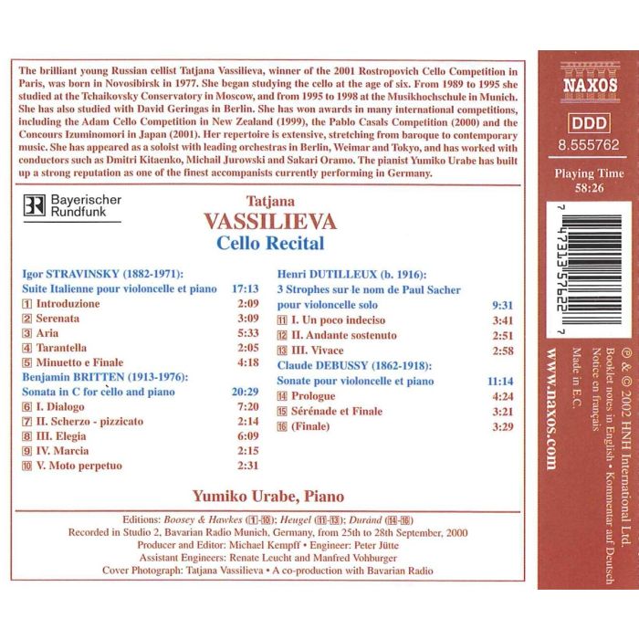 Cello Recital: Tatjana Vassiljeva - slide-1
