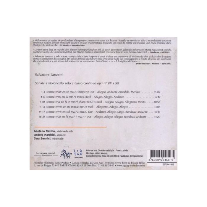 Lanzetti: Sonates pour violoncelle solo  - slide-1
