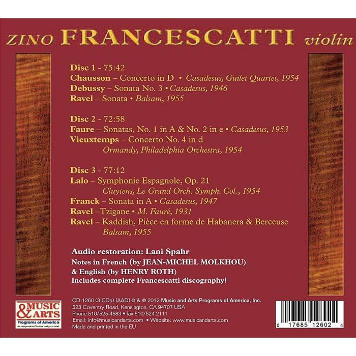 Zino Francescatti - A treasury of studio recordings 1931-1955 - slide-1