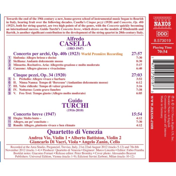 Casella: Concerto per archi & Cinque pezzi, Guido Turchi: Concerto breve - slide-1