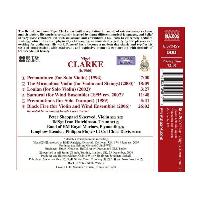 CLARKE: Samurai; Black Fire; The Miraculous Violin - slide-1
