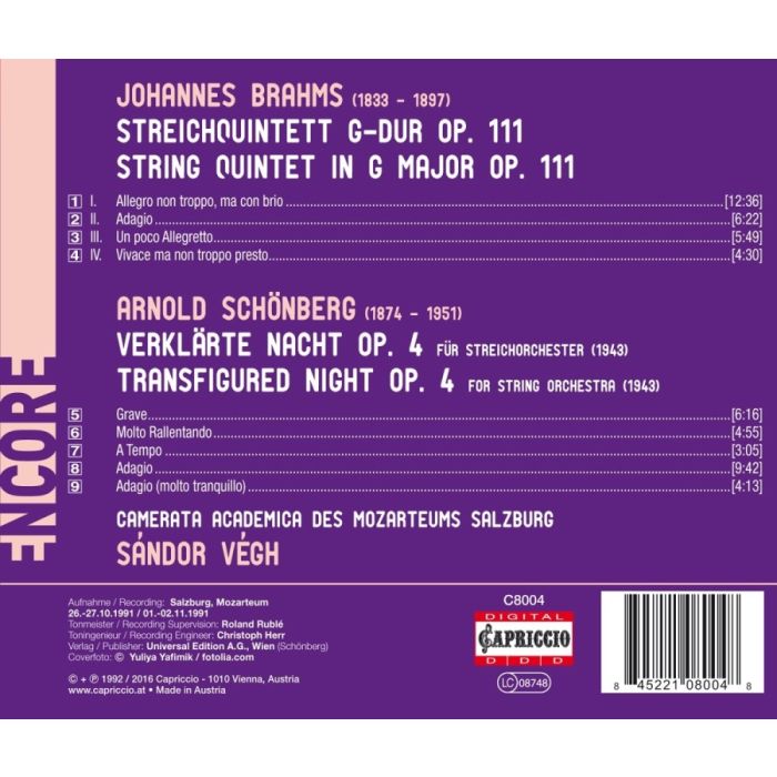 Schoenberg: Transfigured Night Brahms: String Quintet - slide-1