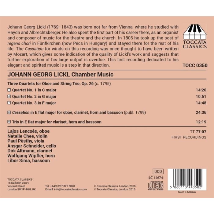 Lickl: Three Quartets for Oboe and String Trio Op. 26 - slide-1