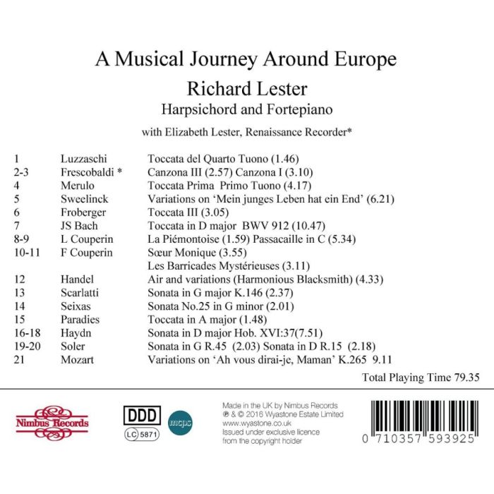 A Musical Journey Around Europe - Frescobaldi; Merulo; Sweelinck; Froberger; Bach; Couperin, ... - slide-1