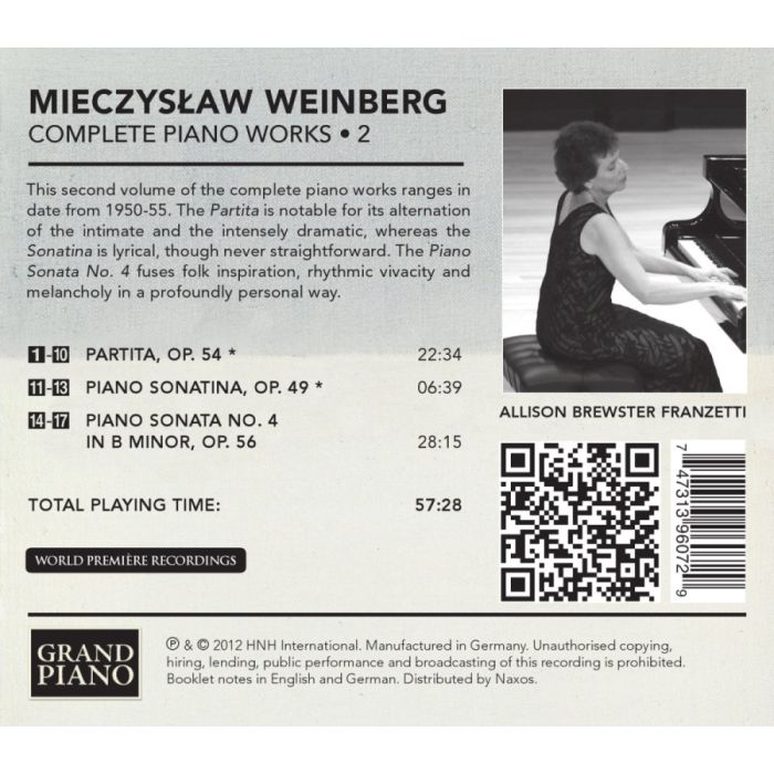 Weinberg: Piano Works Vol. 2 - Partita Op. 54, Piano Sonatina Op. 49, Piano Sonata No. 4 Op. 56 - slide-1
