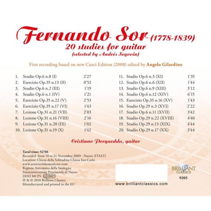 Sor: 20 Studies for Guitar - slide-1