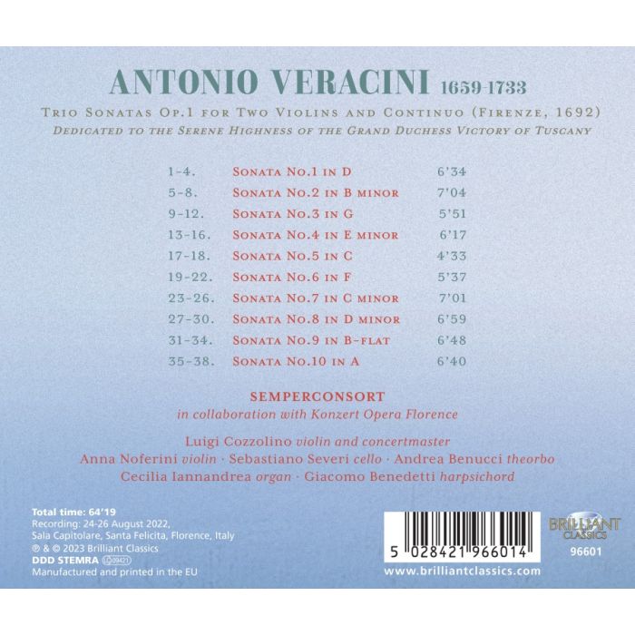 Veracini: Trio Sonatas Op. 1 - slide-1