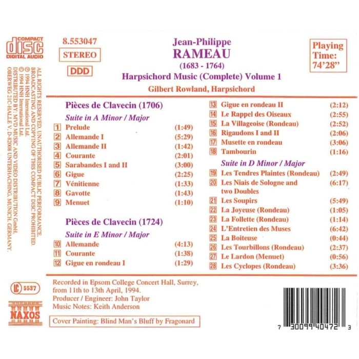 RAMEAU: Harpsichord Music Vol. 1 - slide-1