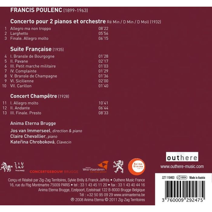 Poulenc: Concerto pour deux pianos et orchestre, Concert Champêtre, Suite Française - slide-1