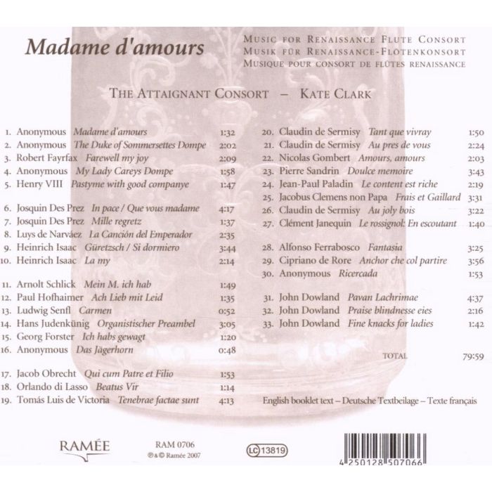 Madame D'Amours - Music for renaissance Flute Consort - slide-1