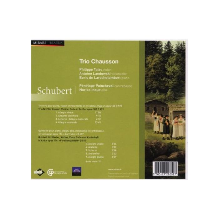 Schubert: Trio no. 2; Quintette 