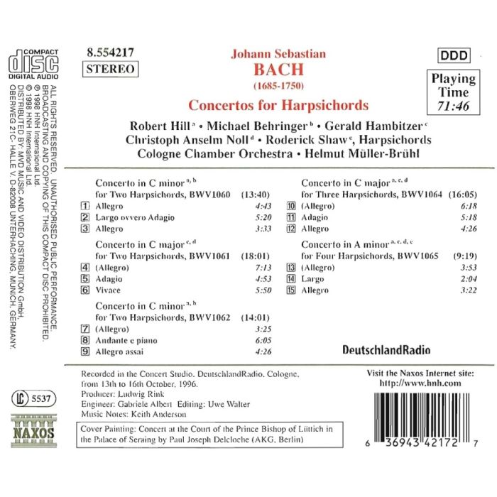 BACH.J.S: Concertos for Two, Three and Four Harpsichords - slide-1