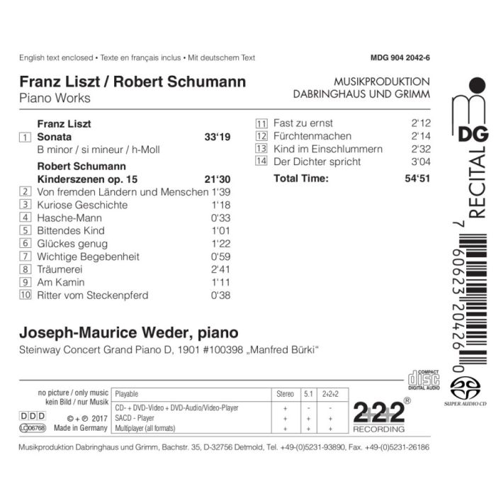 Liszt: Sonata B minor; Schumann, Robert: Kinderszenen - slide-1