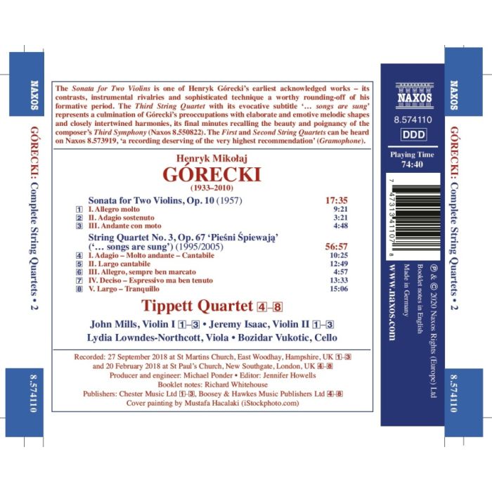 Górecki: String Quartet No. 3; Sonata for Two Violins - slide-1