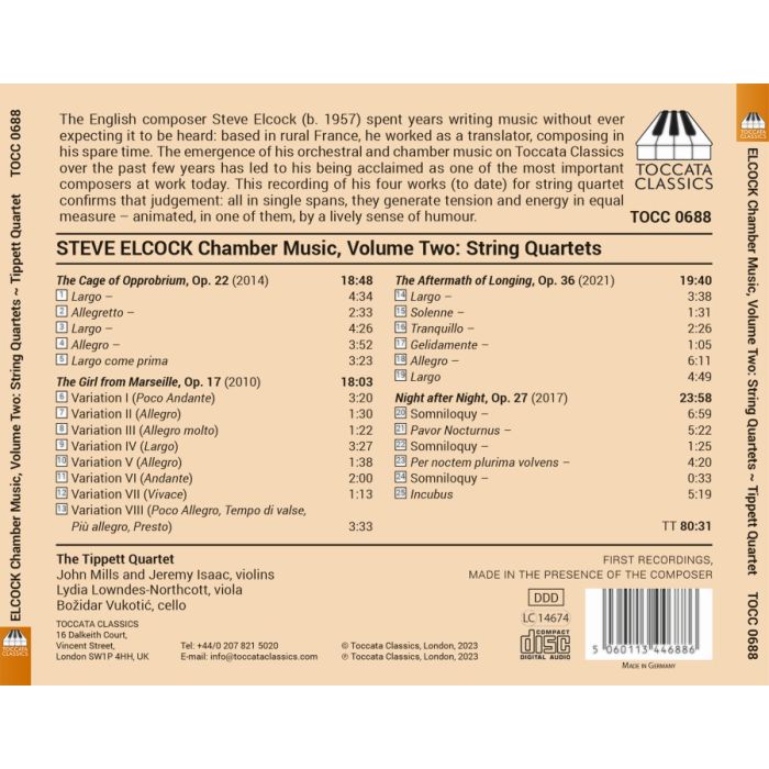 Elcock: Chamber Music Vol. 2 - String Quartets - slide-1