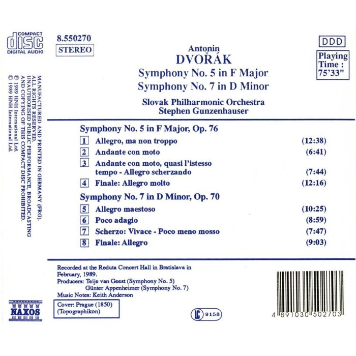 Dvorak: Symphonies no. 5, 7 - slide-1