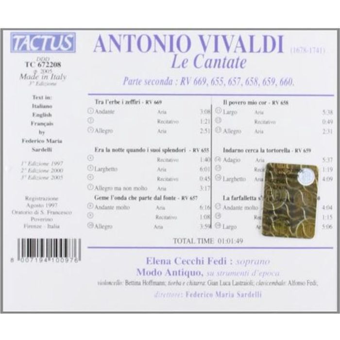 Vivaldi:Le Cantate per soprano Vol.2 - slide-1