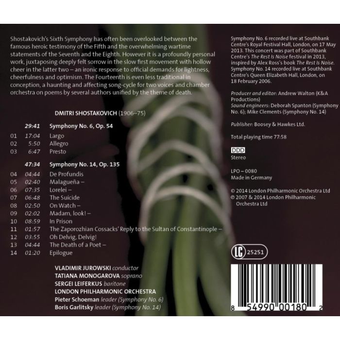 Shostakovich: Symphonies Nos. 6 & 14 - slide-1