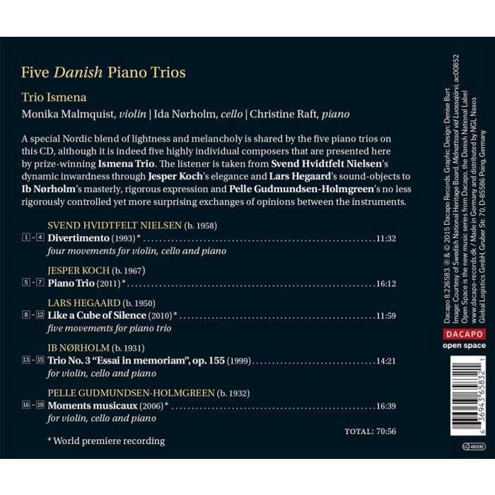 Five Danish Piano Trios - Hvidtfelt Nielsen, Koch, Hegaard, Nørholm, Gudmundsen-Holmgreen - slide-1