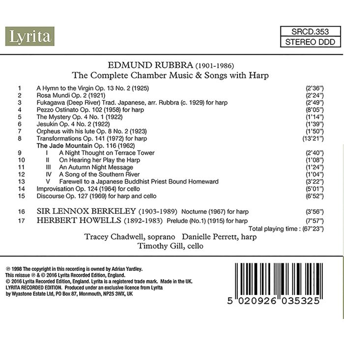 Rubbra: The Complete Chamber Music & Songs with Harp - slide-1