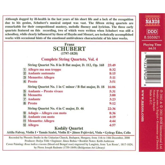 SCHUBERT: Complete String Quartets vol. 4 - slide-1
