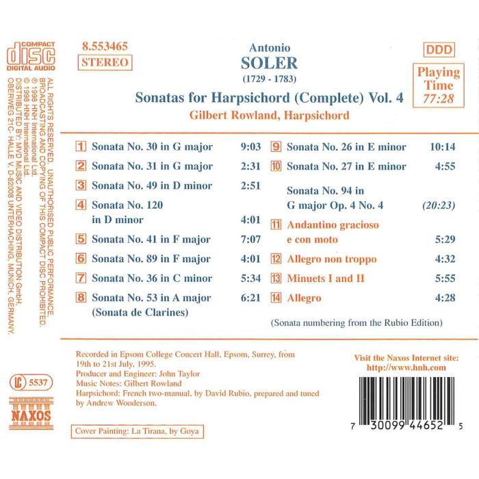 SOLER: Sonatas for Harpsichord Vol. 4 - slide-1