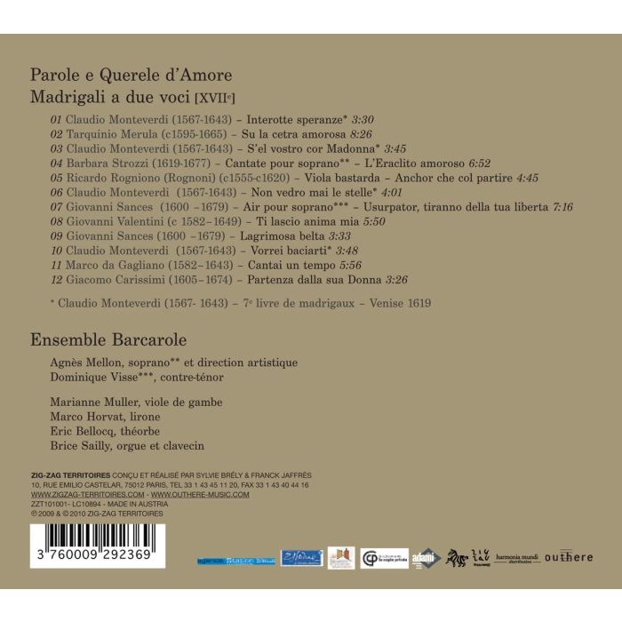 Parole e Querele D’amore - Madrigali a due voci -Monteverdi, Sancez, Strozzi, Rognoni... - slide-1