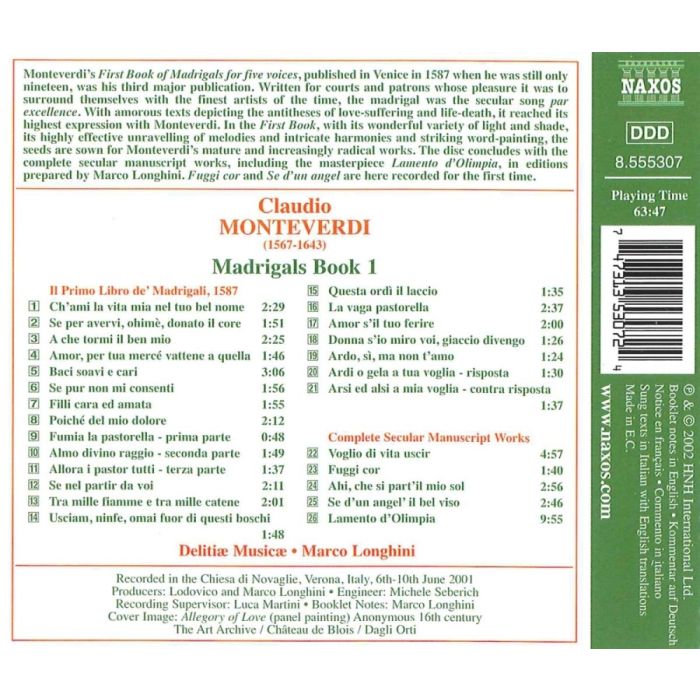 MONTEVERDI: Madrigals, Book 1 - slide-1