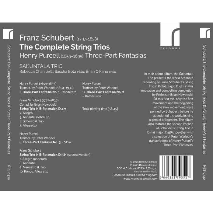 Schubert: Complete String Trios; Purcell: Three-Part Fantasias - slide-1