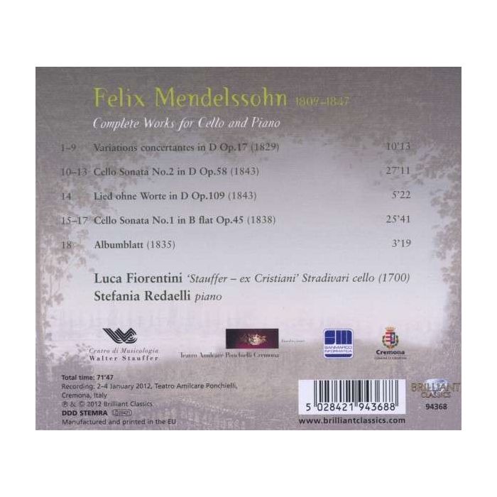 Mendelssohn: Complete Works for Cello and Piano - slide-1