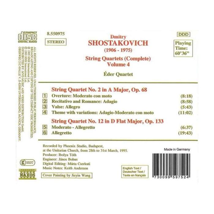 SHOSTAKOVICH: String Quartets Vol. 4 - slide-1