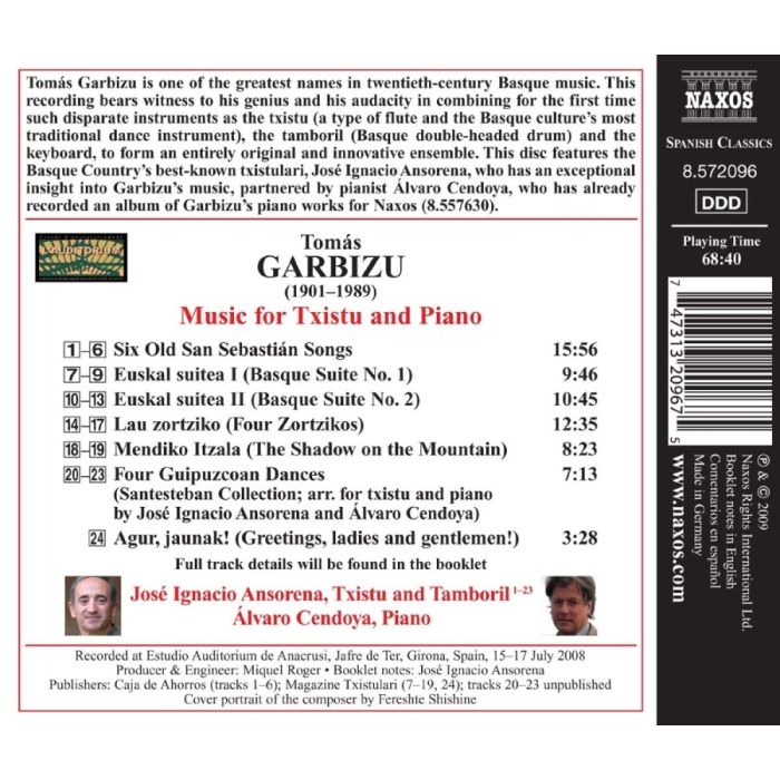 GARBIZU Tomás: Music for Txistu and Piano - slide-1