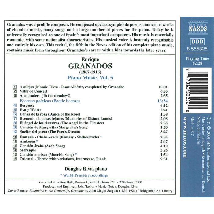 GRANADOS: Piano Music vol. 5 - slide-1
