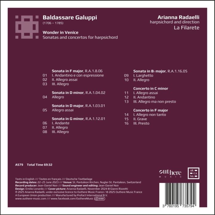 Wonder in Venice - Galuppi: Sonatas and Concertos for Harpsichord - slide-1